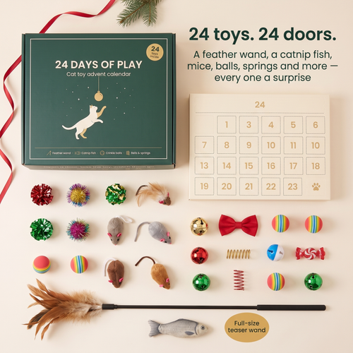 The Cat Toy Advent Calendar — 24 Toys, One Behind Every Door